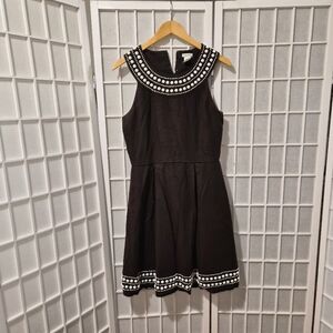 Kate Spade Linen Dress Chocolate Brown Sleeveless Sheath Sz 10